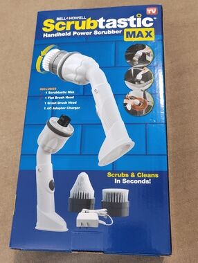 NWT! As Seen On TV- Scrubtastic Max Electric Scrubbing Brush - White